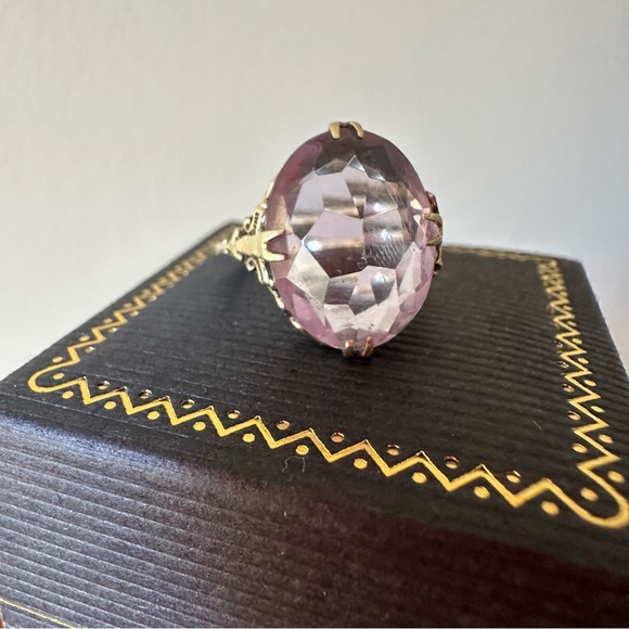 Antique Jewelry - ♥️SOLD 14k yellow gold antique art deco ring filigree size 8 rose de France ame